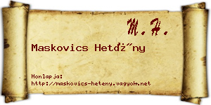 Maskovics Hetény névjegykártya